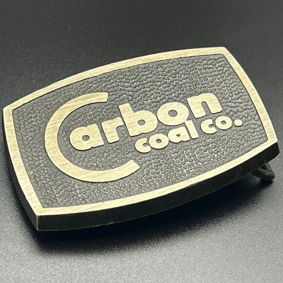 Vintage Carbon Coal Co.‎ Solid Brass Belt Buckle - Picture 1 of 6